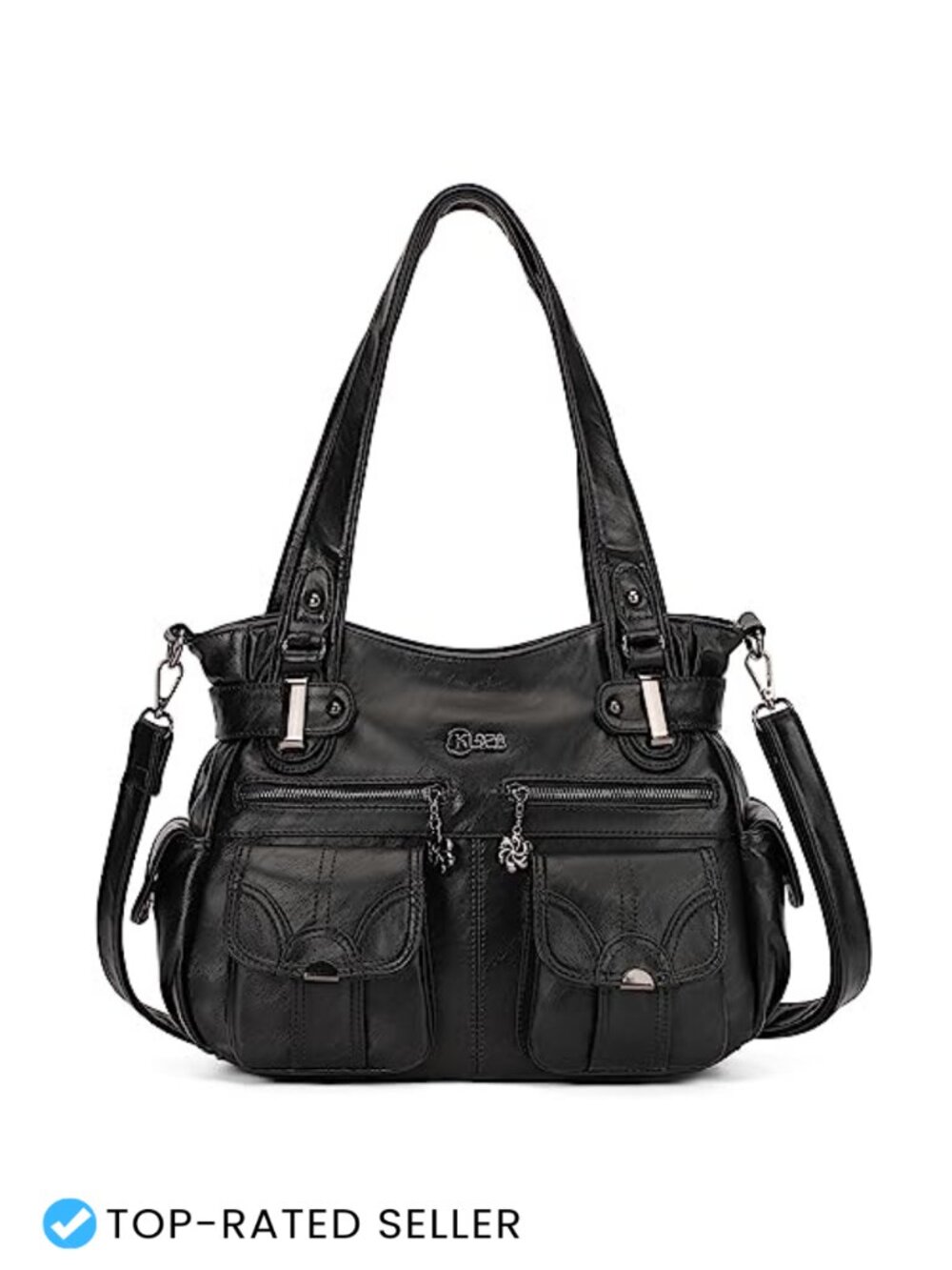 Large Hobo Tote Bag PU Leather Multi-Pocket Water Resistant Women's Handbag